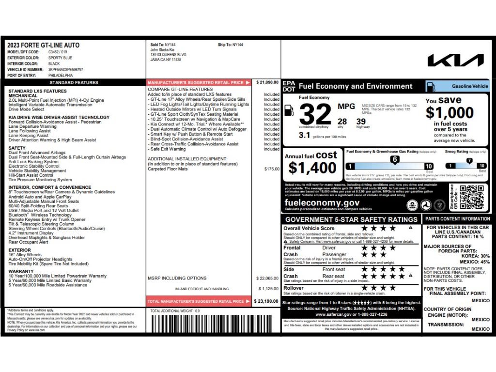 Certified 2023 Kia Forte GT-Line FWD image 9