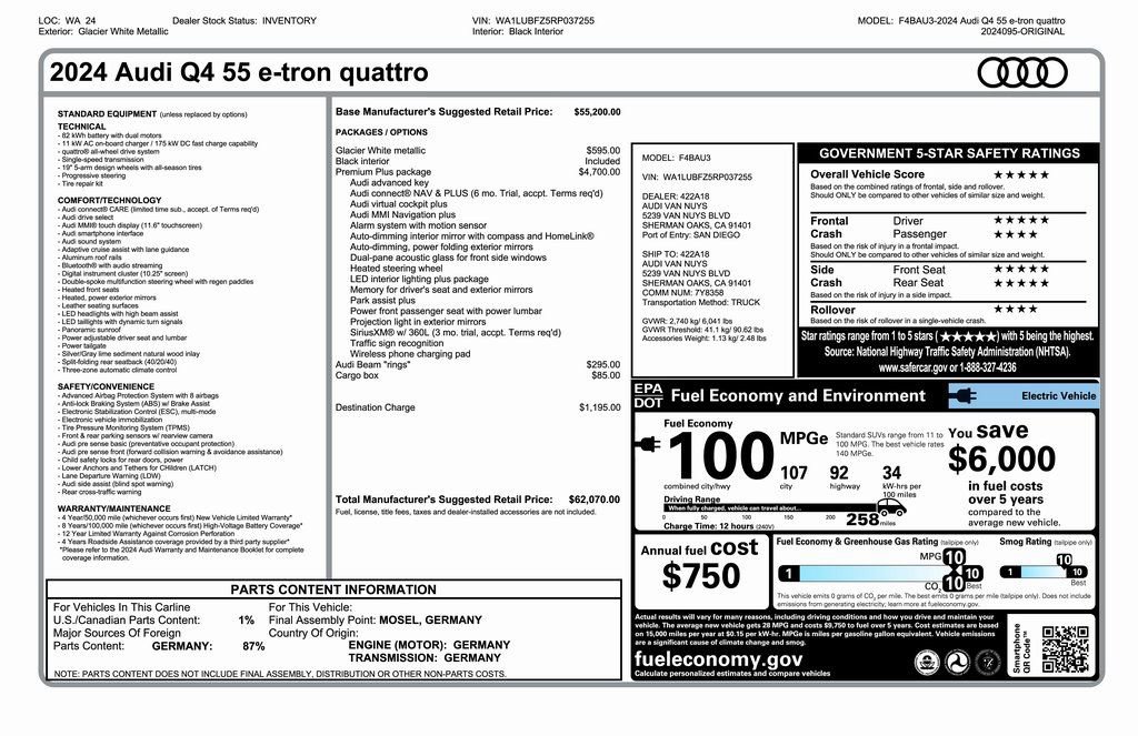 Used 2024 Audi Q4 e-tron Premium Plus w/ Premium Plus image 4
