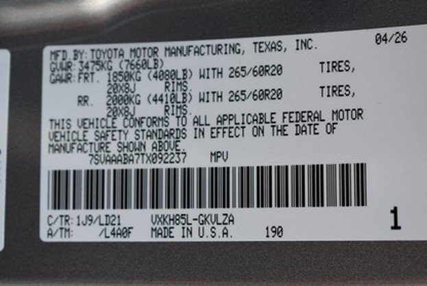 New 2026 Toyota Sequoia Limited AWD/4WD image 18
