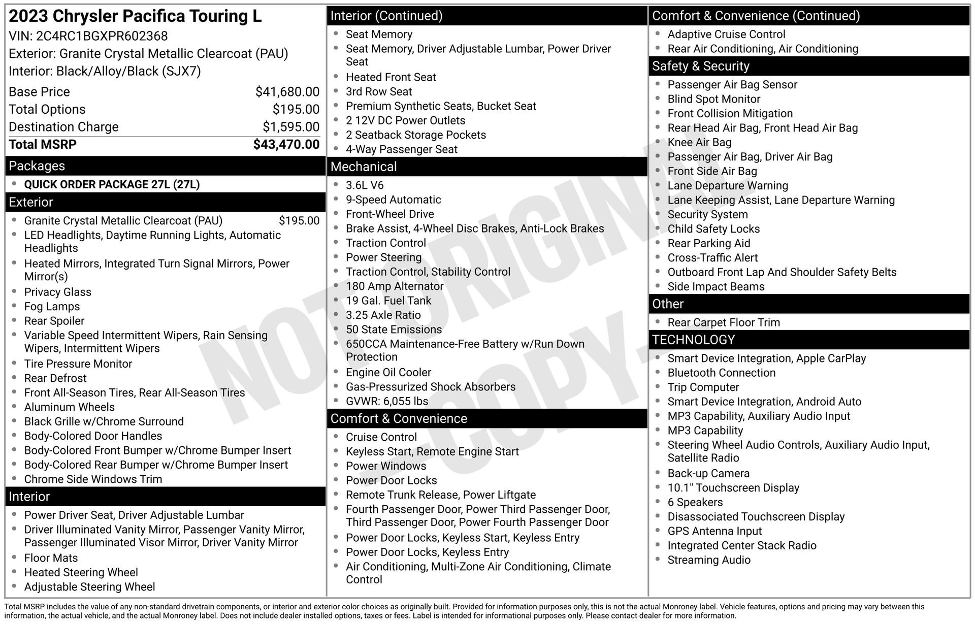 Used 2023 Chrysler Pacifica Touring-L FWD image 17