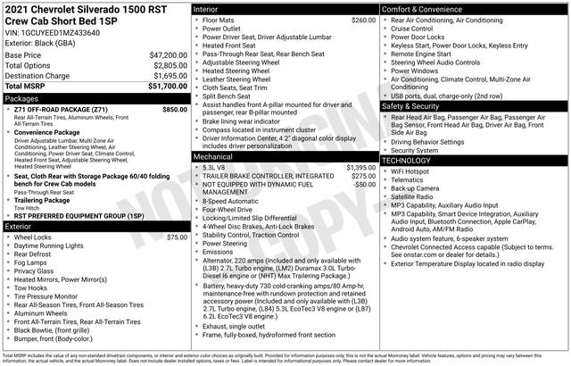 Certified 2021 Chevrolet Silverado 1500 RST w/ Z71 Off-Road Package image 49