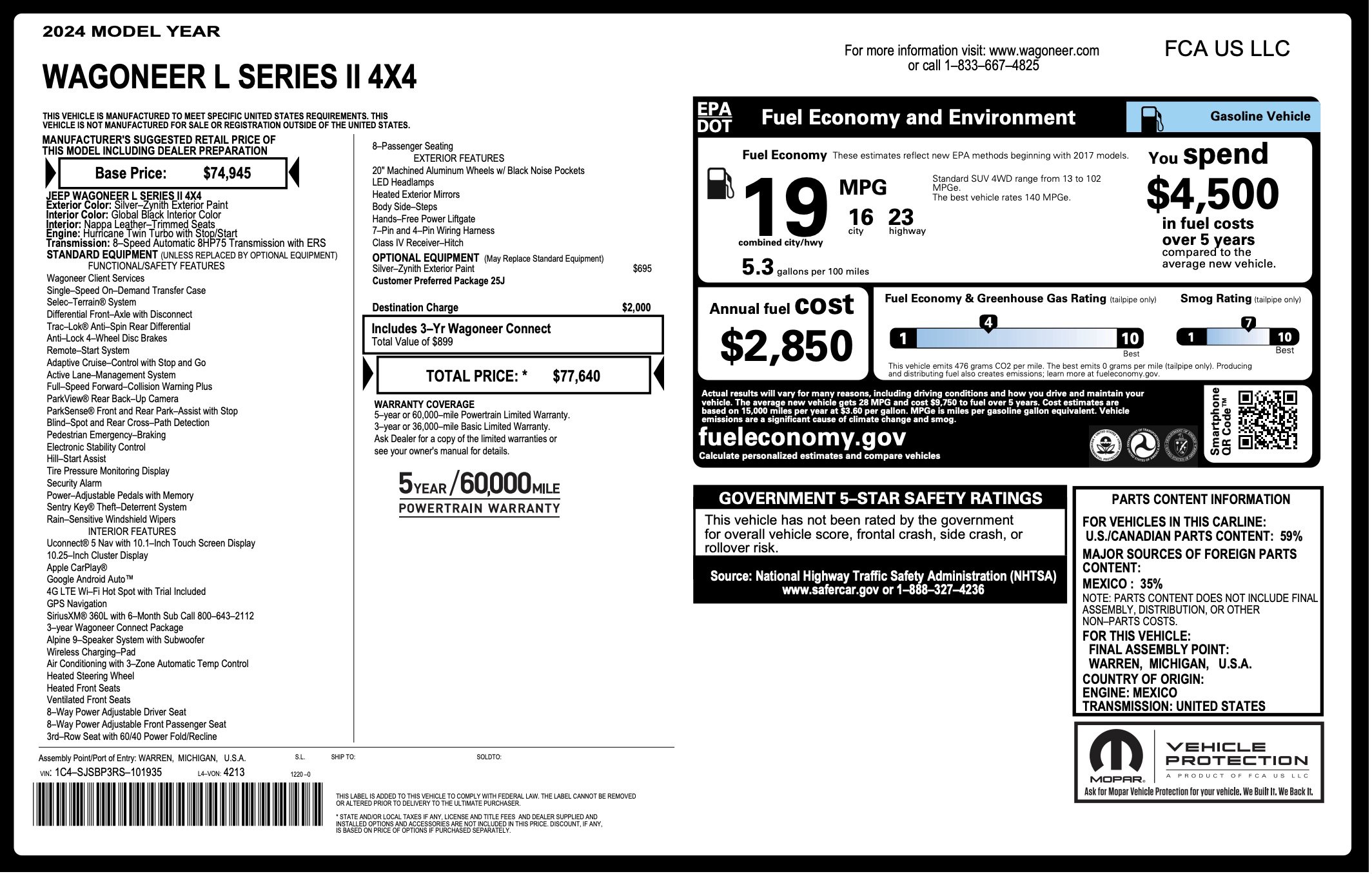 Used 2024 Jeep Wagoneer L Series II w/ Flexible Seating Group image 6