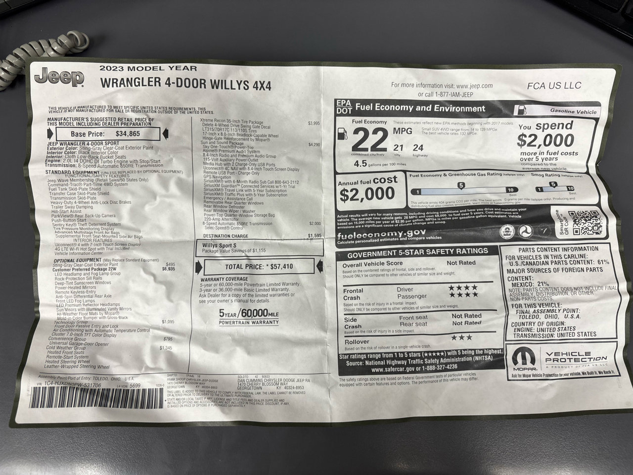 Used 2023 Jeep Wrangler Unlimited Sport image 37