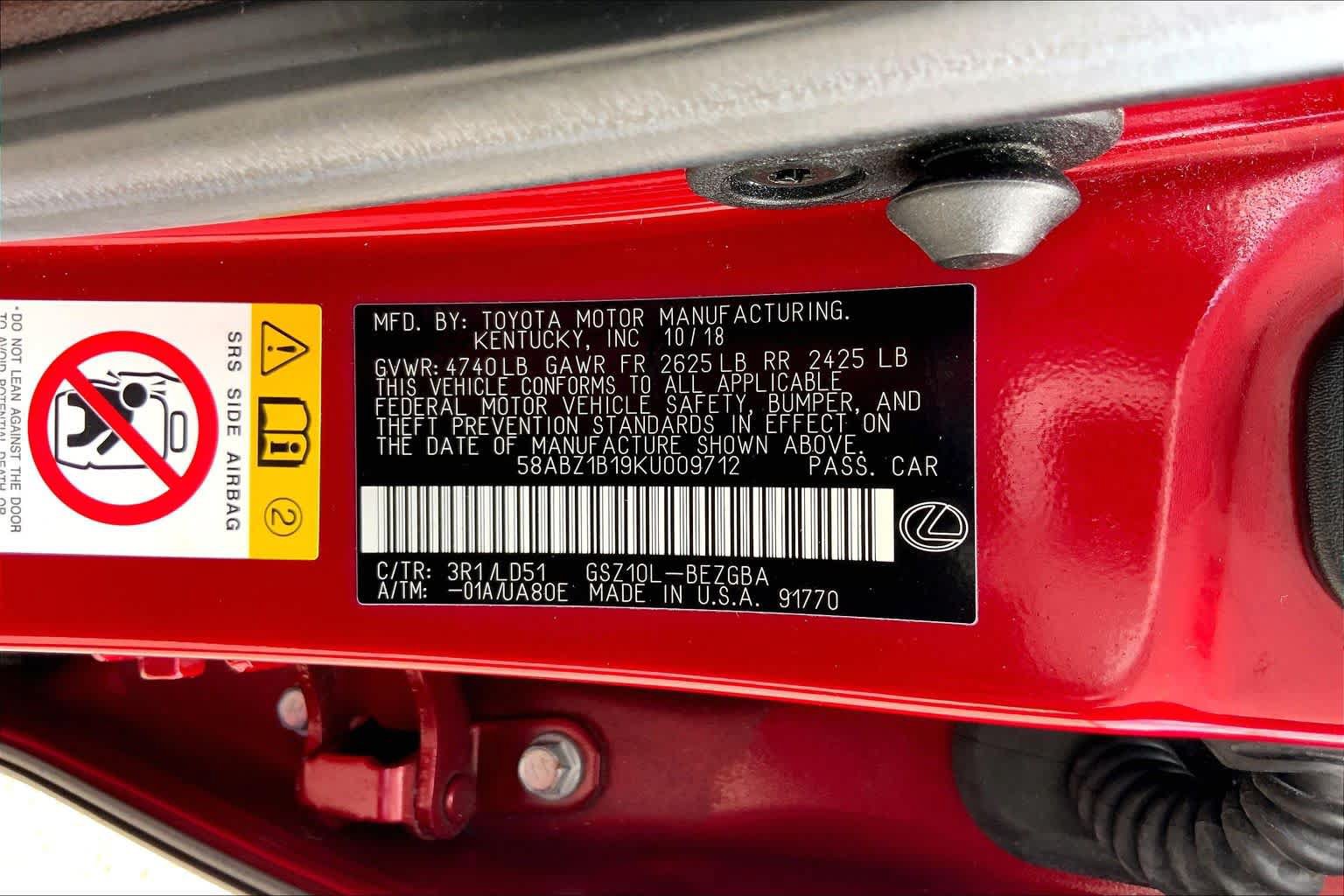 Used 2019 Lexus ES 350 w/ Premium Package FWD image 36