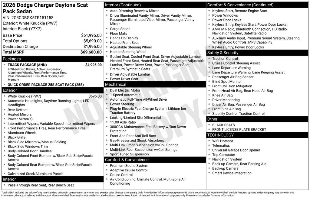 New 2026 Dodge Charger Daytona Scat Pack w/ Track Package AWD/4WD image 48