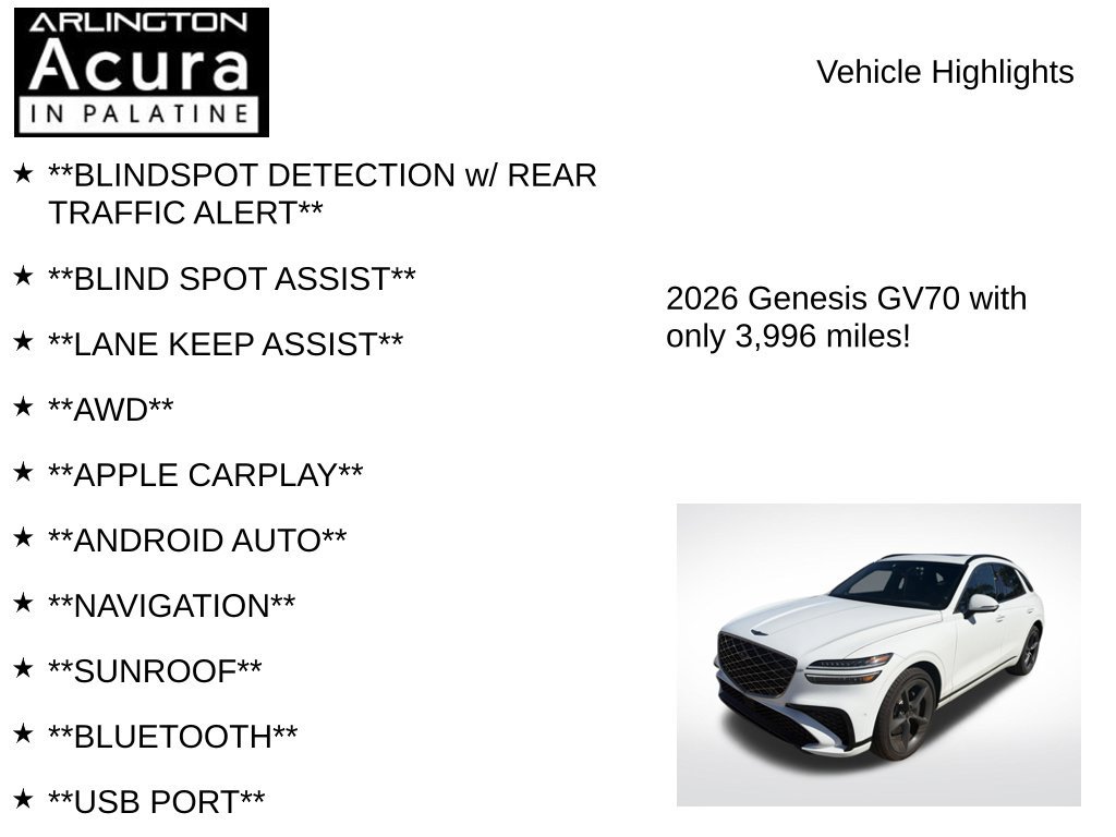 Used 2026 Genesis GV70 2.5T Sport Prestige AWD/4WD image 7