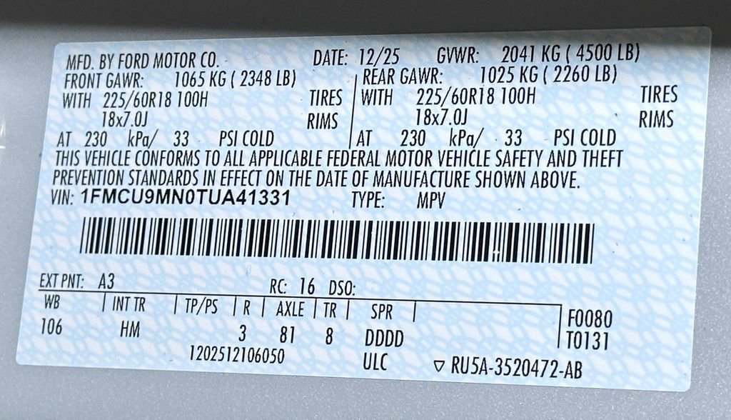 New 2026 Ford Escape ST-Line w/ Cold Weather Package AWD/4WD image 43