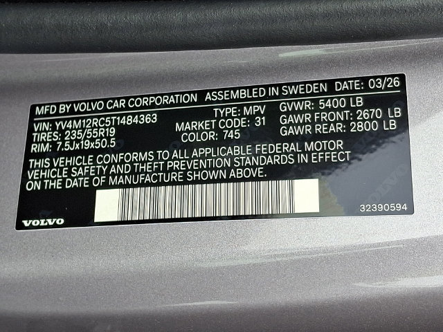 New 2026 Volvo XC60 B5 Plus w/ Protection Package Premier AWD/4WD image 10