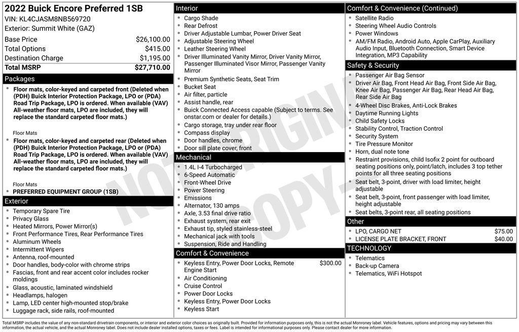 Certified 2022 Buick Encore Preferred image 2
