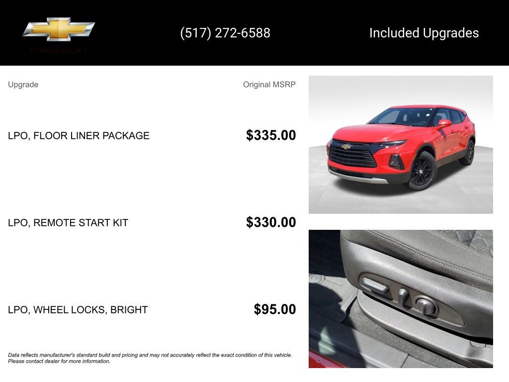 Certified 2022 Chevrolet Blazer LT w/ LPO, Floor Liner Package FWD image 15