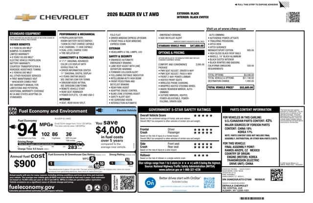 New 2026 Chevrolet Blazer EV LT AWD/4WD image 2