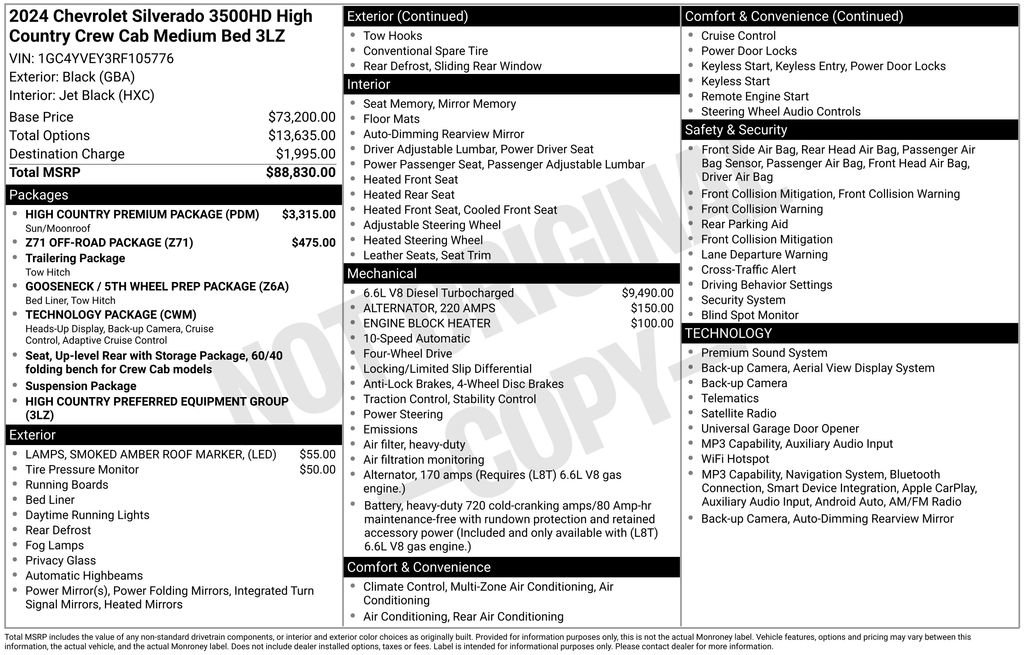 Used 2024 Chevrolet Silverado 3500 High Country w/ High Country Premium Package AWD/4WD image 32