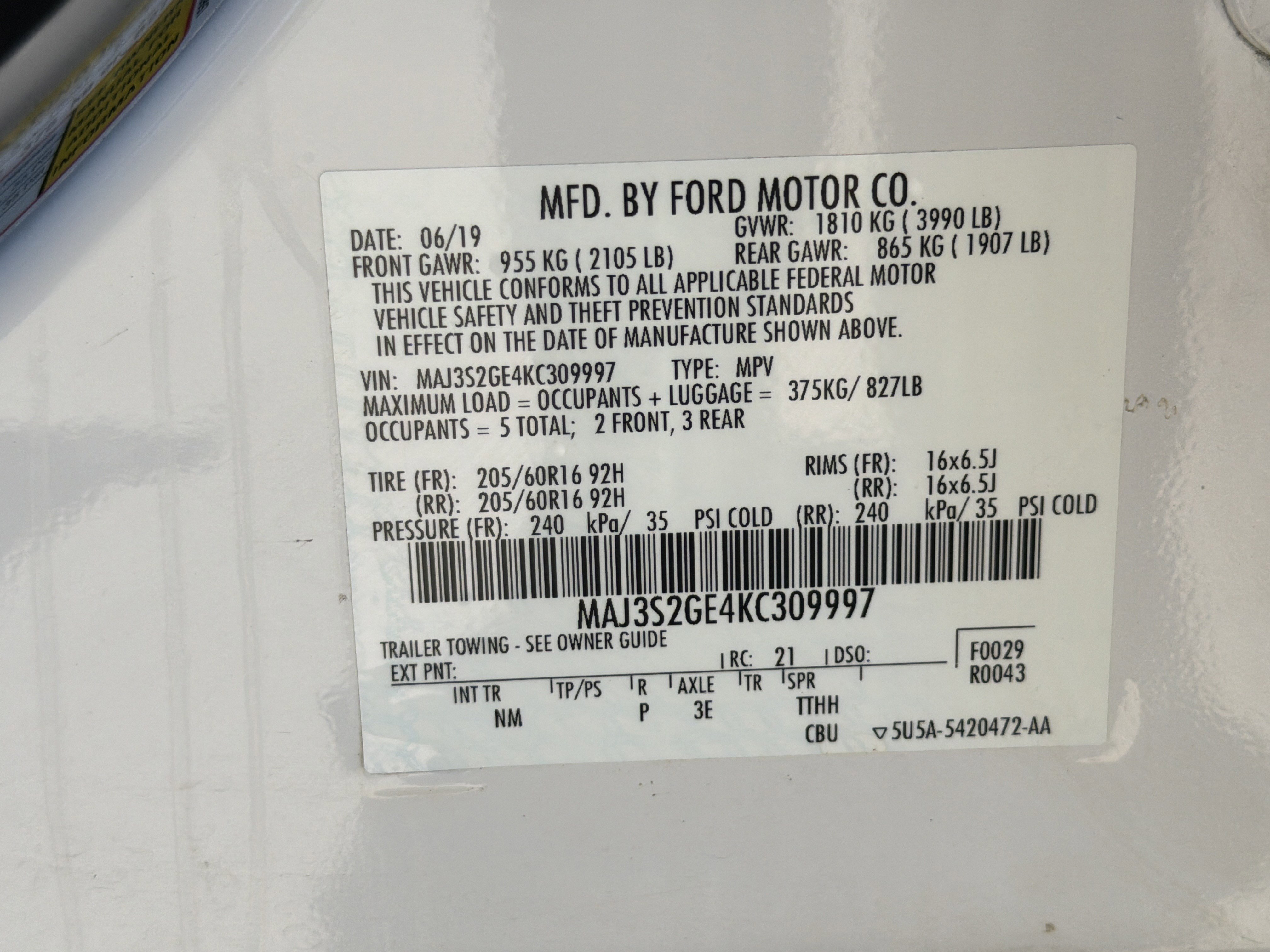 Used 2019 Ford EcoSport SE FWD image 33