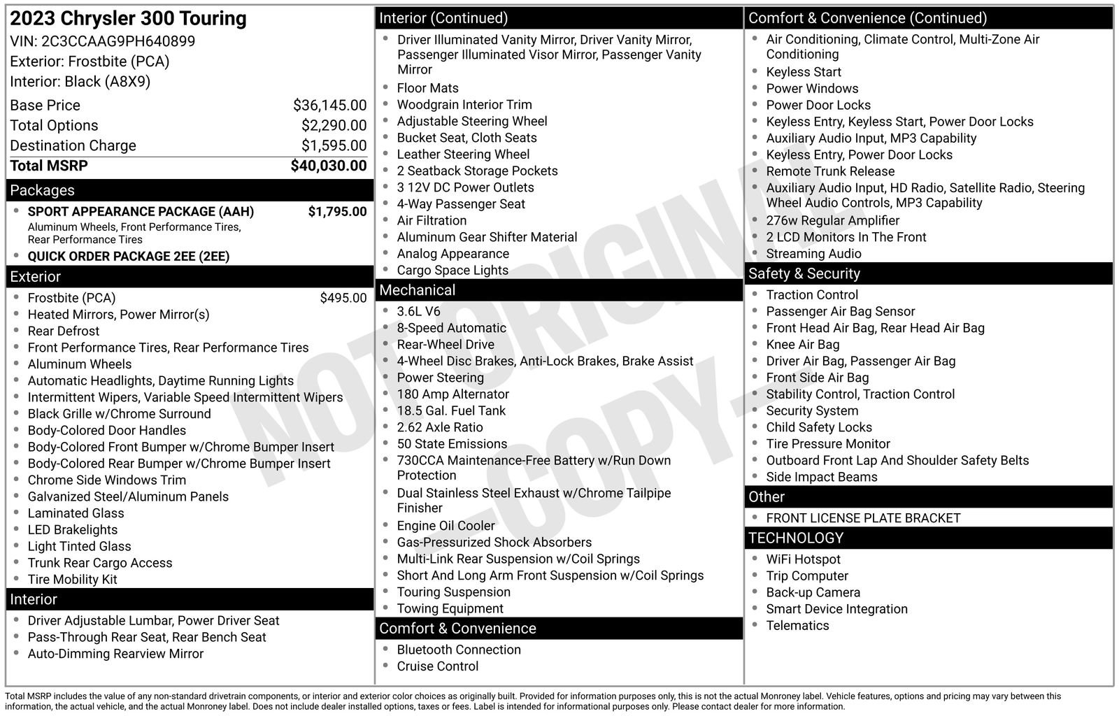 Used 2023 Chrysler 300 Touring w/ Sport Appearance Package RWD image 6