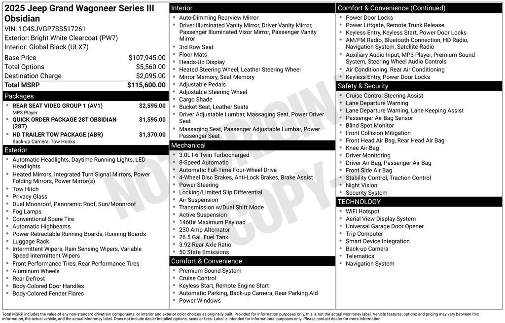 New 2025 Jeep Grand Wagoneer Series III w/ Rear Seat Video Group 1 image 9