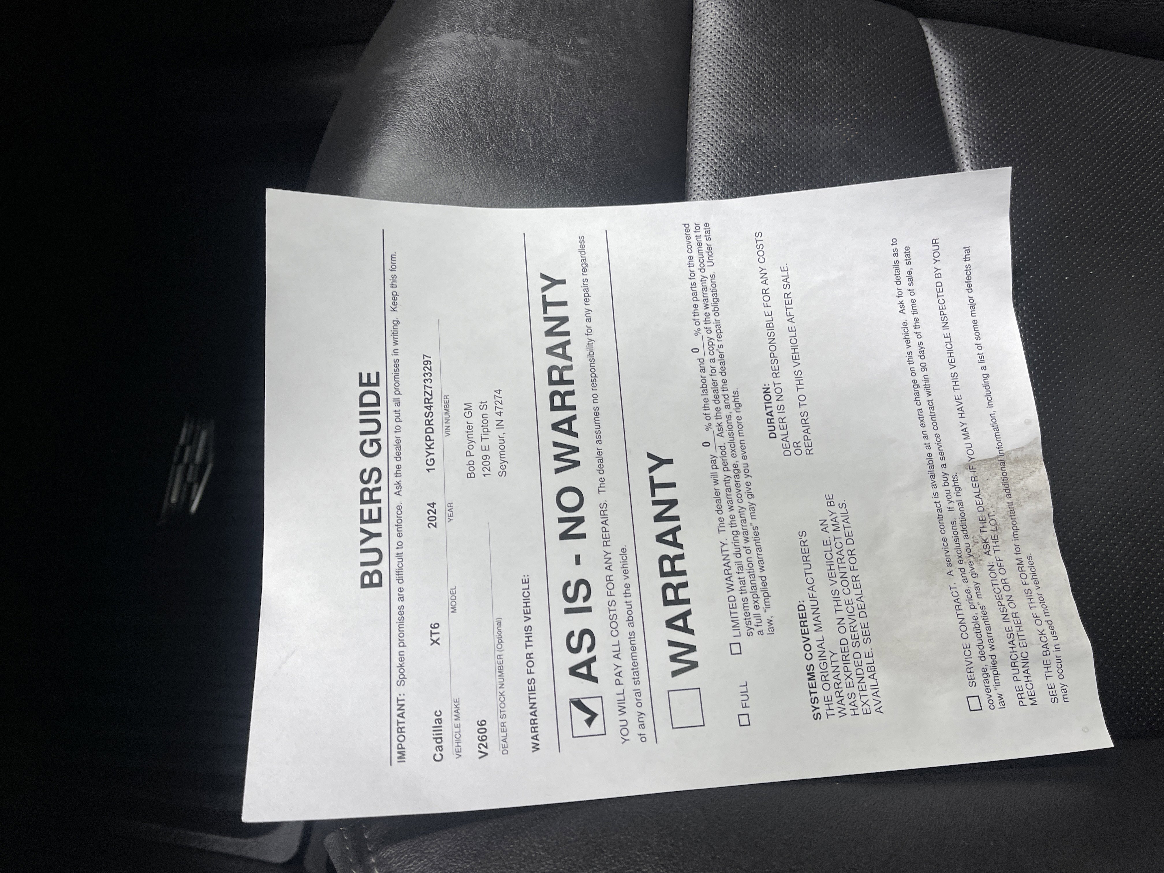 Used 2024 Cadillac XT6 Premium Luxury w/ LPO, Floor Liner Package image 30