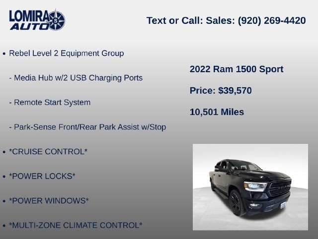Used 2022 RAM 1500 Sport w/ Rebel Level 2 Equipment Group AWD/4WD image 14