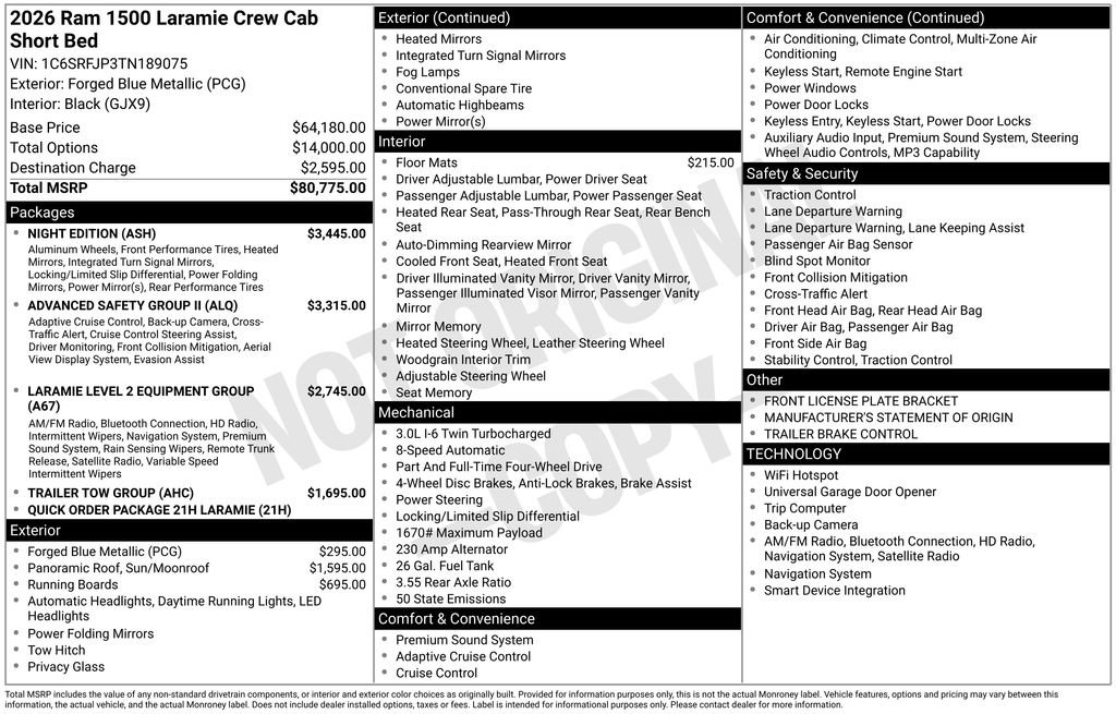 New 2026 RAM 1500 Laramie w/ Night Edition image 35