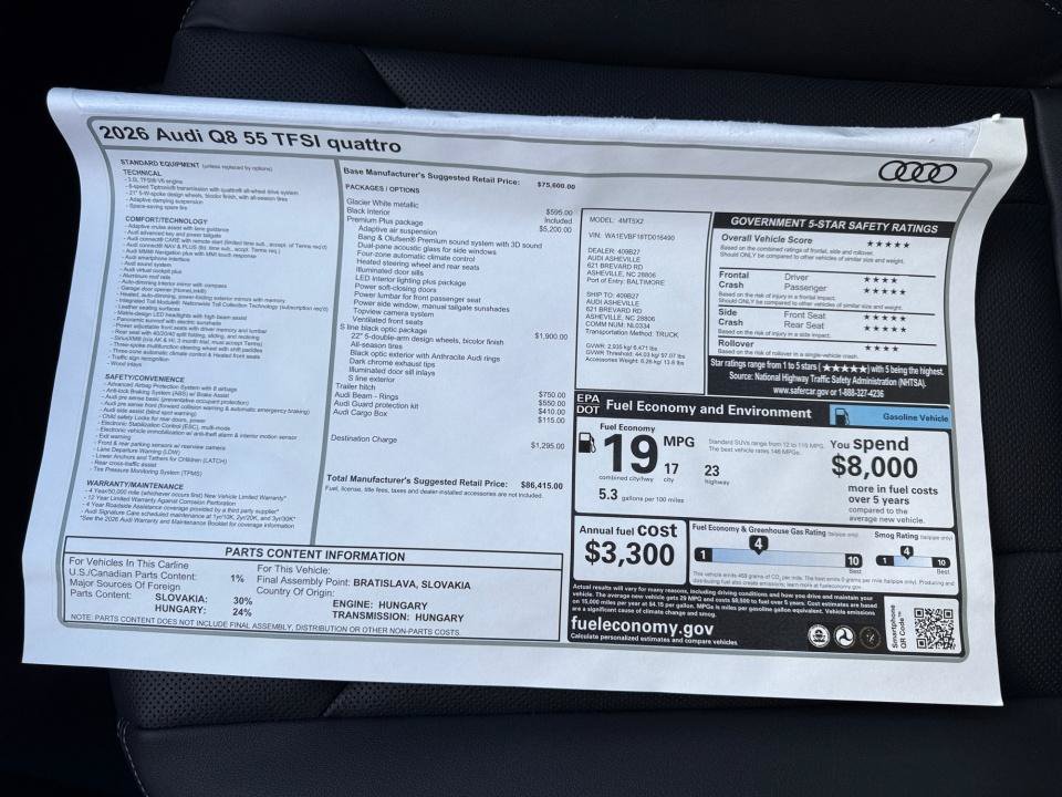 New 2026 Audi Q8 Premium Plus AWD/4WD image 33
