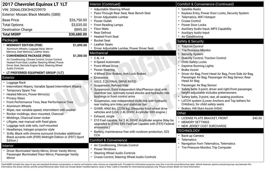 Used 2017 Chevrolet Equinox LT w/ Midnight Edition FWD image 2