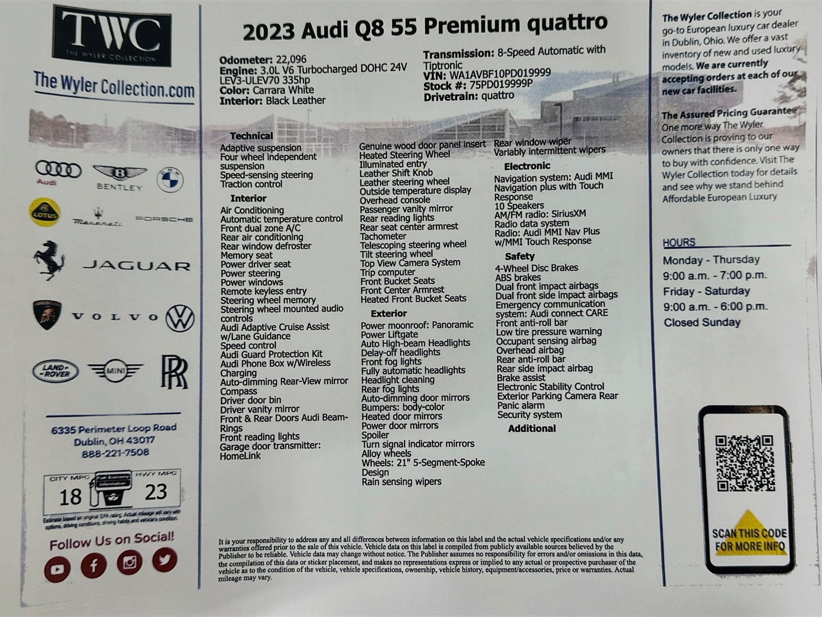 Certified 2023 Audi Q8 Premium w/ Convenience Package AWD/4WD image 47