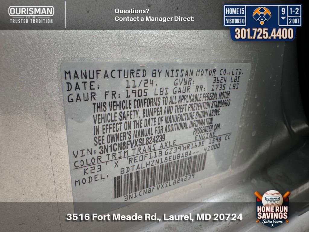 New 2025 Nissan Versa SR w/ Trunk Package FWD image 30