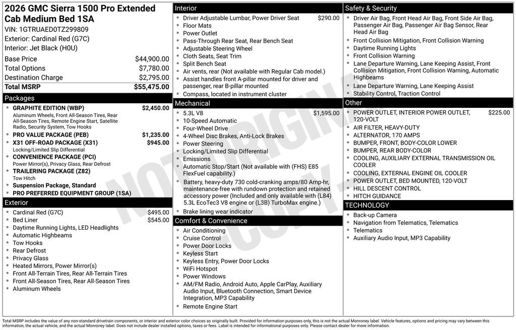 New 2026 GMC Sierra 1500 Pro w/ Graphite Edition AWD/4WD image 3