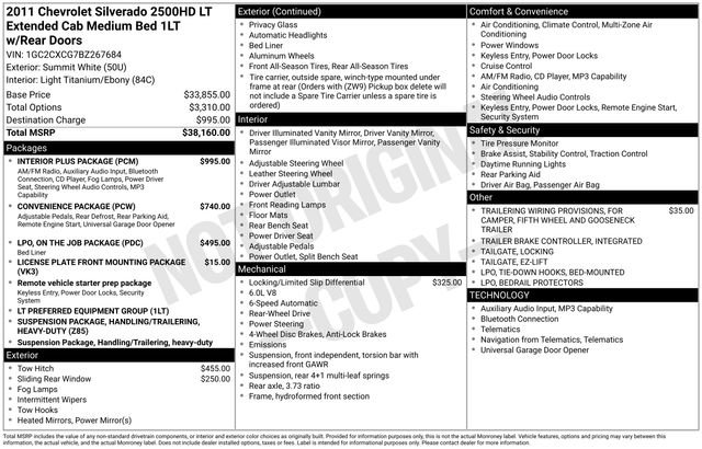 Used 2011 Chevrolet Silverado 2500 LT w/ Interior Plus Package RWD image 25