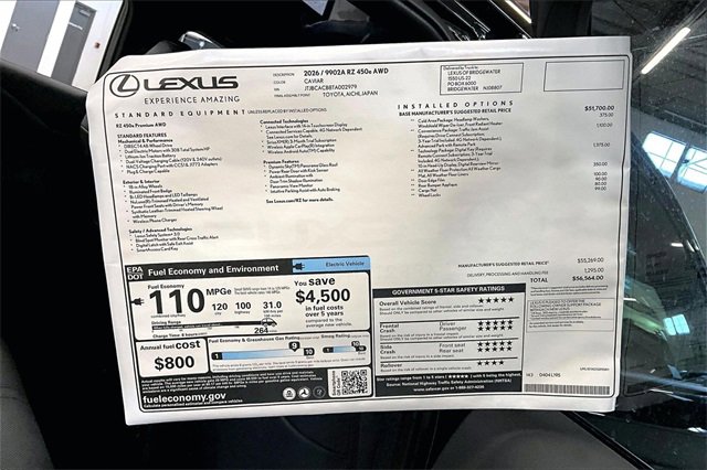 New 2026 Lexus RZ 450e AWD image 14