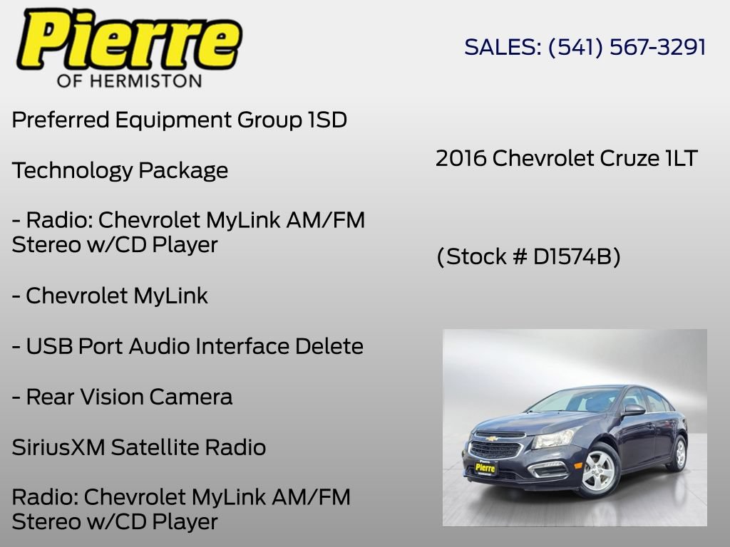Used 2016 Chevrolet Cruze LT w/ Technology Package FWD image 6