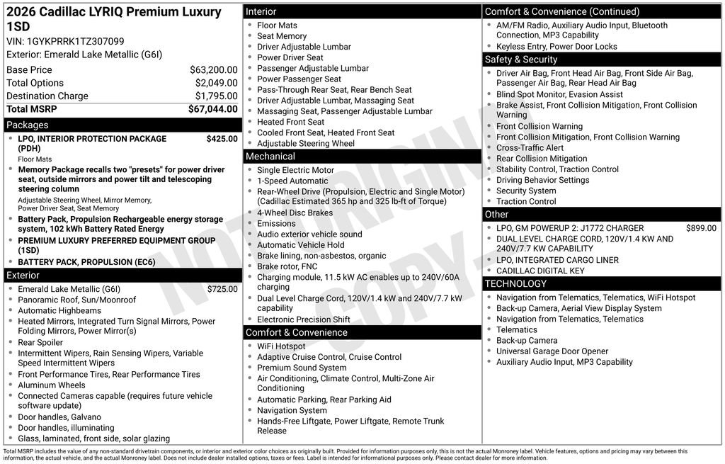 New 2026 Cadillac Lyriq Premium Luxury RWD image 10