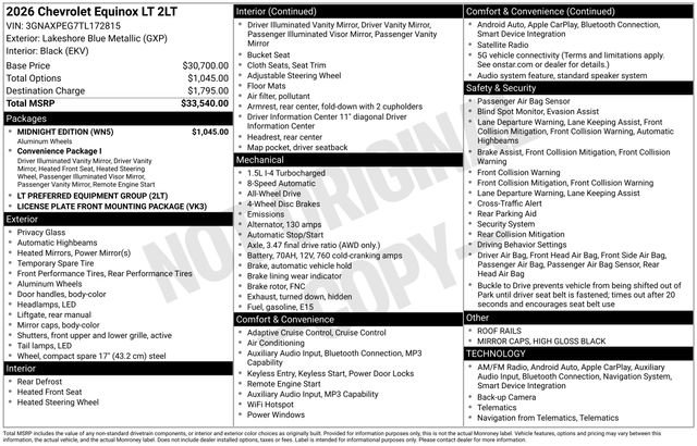 New 2026 Chevrolet Equinox LT w/ Midnight Edition image 41