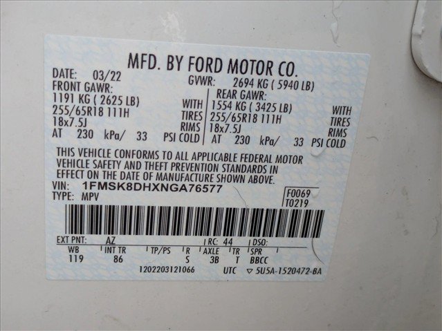 Used 2022 Ford Explorer XLT AWD/4WD image 24