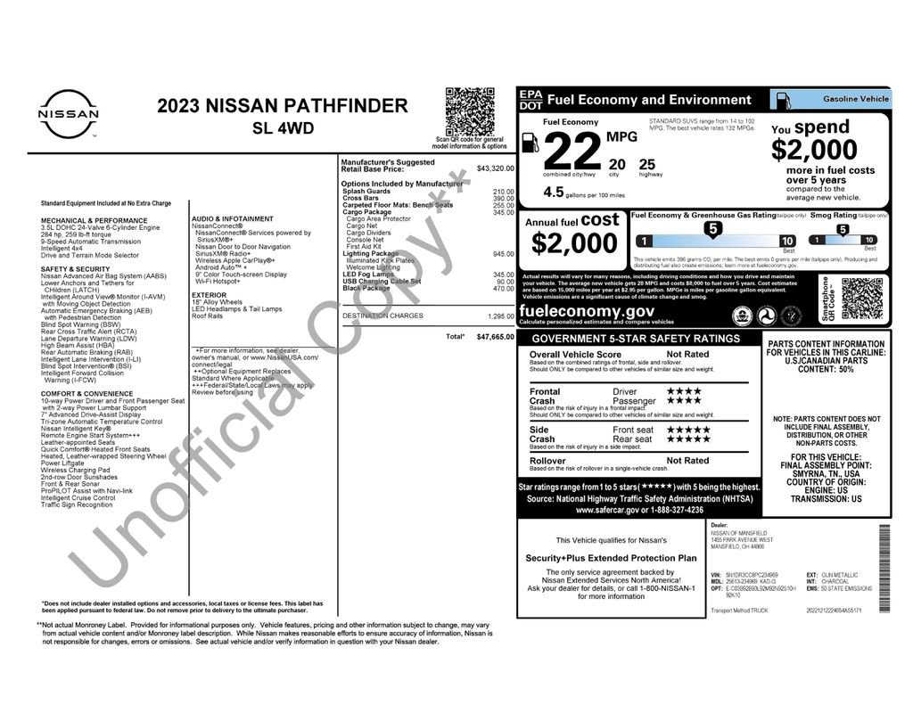 Used 2023 Nissan Pathfinder SL w/ Lighting Package (N92) image 36
