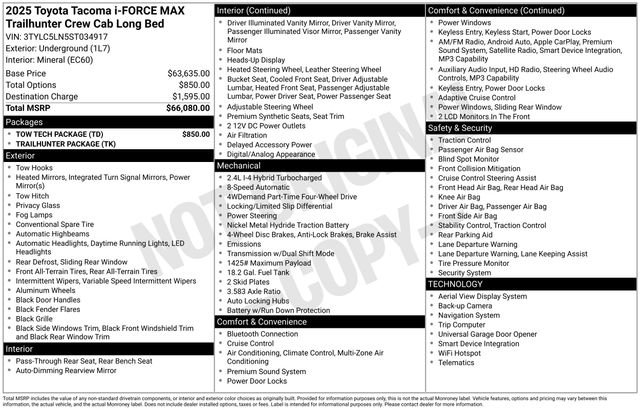 New 2025 Toyota Tacoma 4x4 Double Cab Hybrid w/ Tow Tech Package image 6