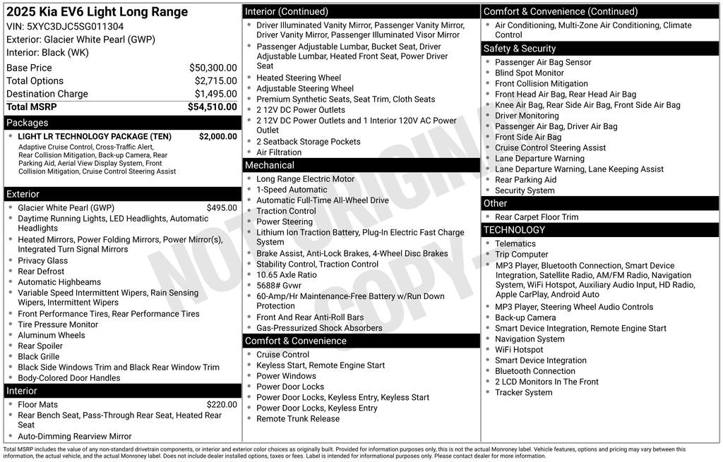 Certified 2025 Kia EV6 Light w/ Light LR Technology Package AWD/4WD image 41