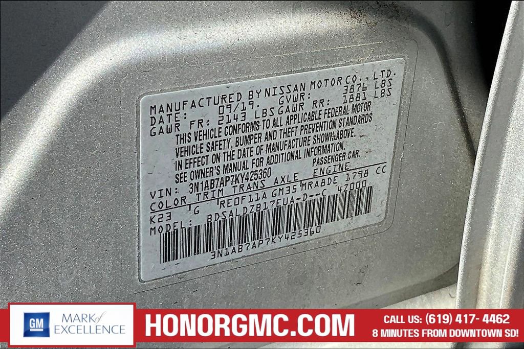 Used 2019 Nissan Sentra SV FWD image 18