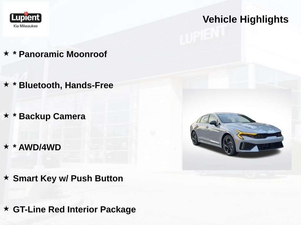 New 2026 Kia K5 GT-Line w/ GT-Line Red Interior Package AWD/4WD image 5