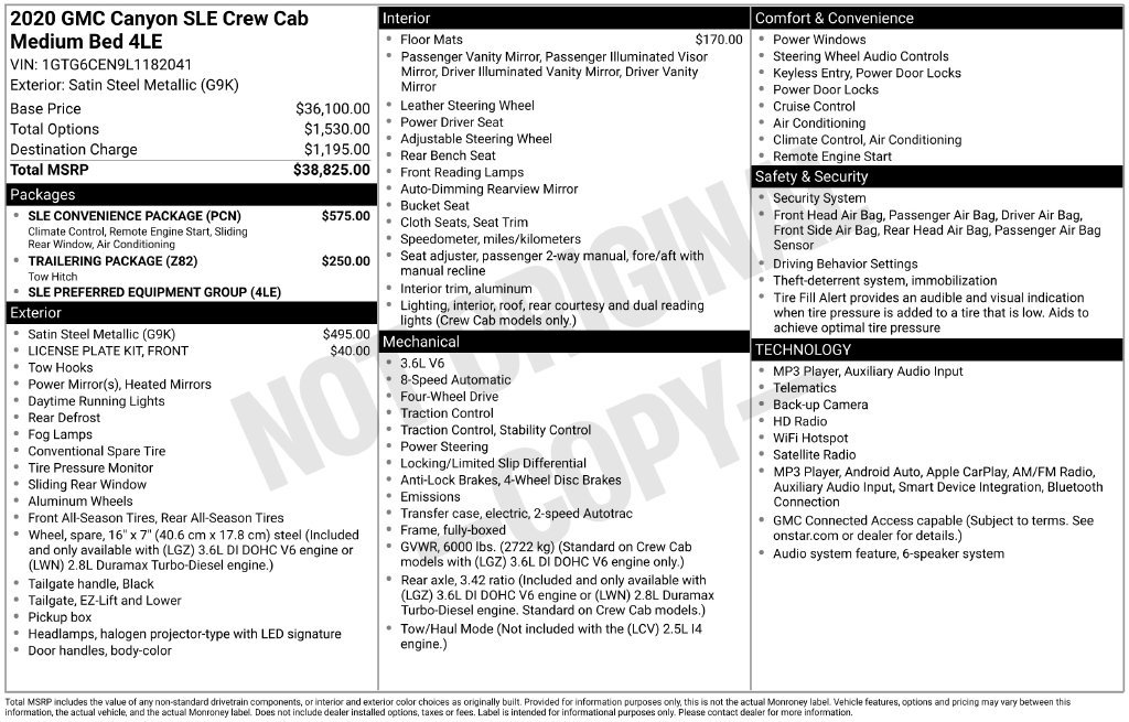 Used 2020 GMC Canyon SLE w/ SLE Convenience Package AWD/4WD image 25