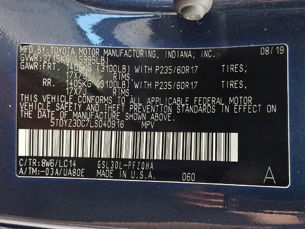 Certified 2020 Toyota Sienna XLE w/ XLE Navigation Package FWD image 29