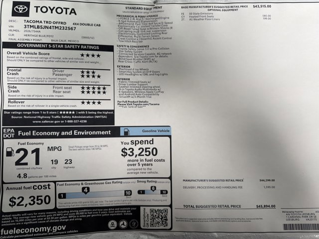 New 2026 Toyota Tacoma TRD Off-Road image 24