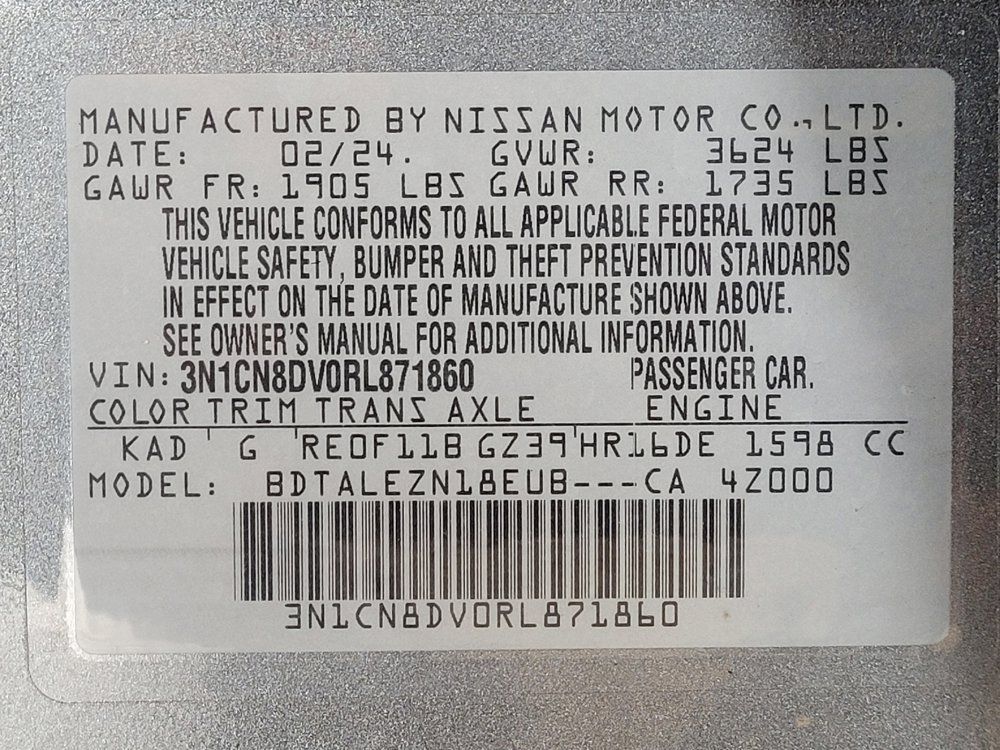 Used 2024 Nissan Versa S w/ Trunk Package FWD image 33