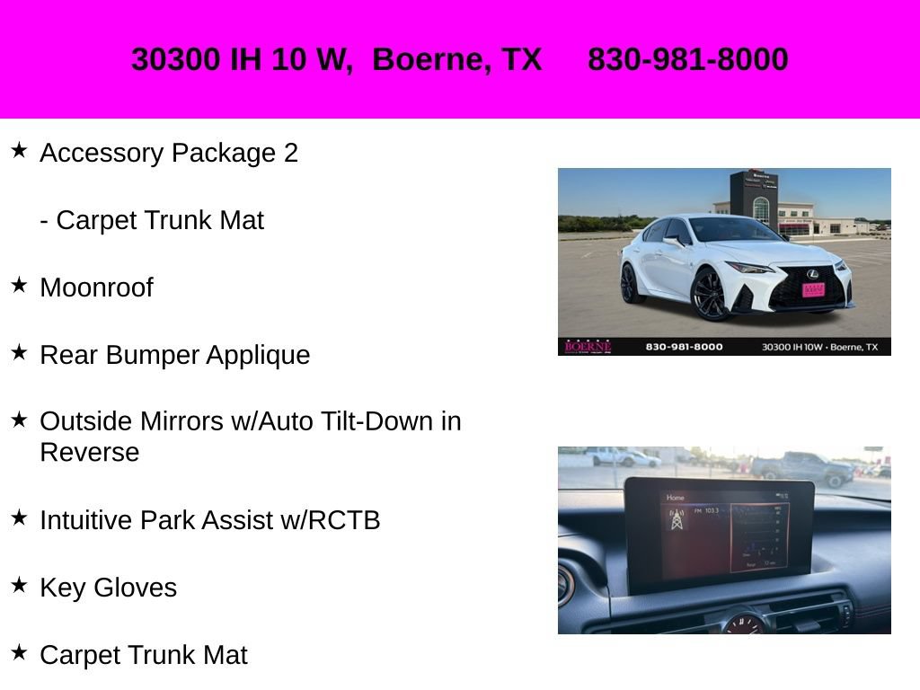 Used 2023 Lexus IS 350 F Sport w/ Memory Package RWD image 20