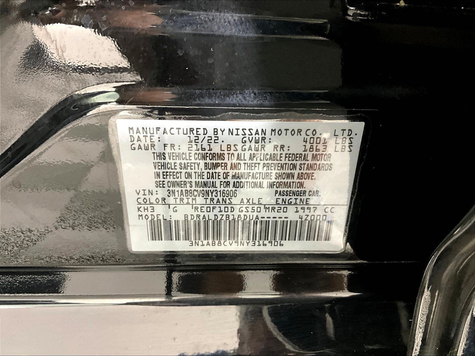 Certified 2022 Nissan Sentra SV w/ Trunk Package FWD image 19
