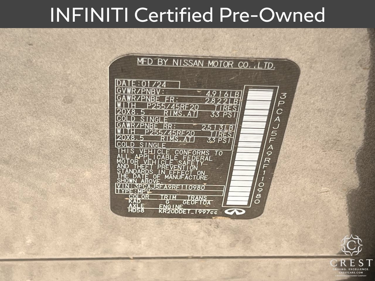 Certified 2024 INFINITI QX50 Sport FWD image 33