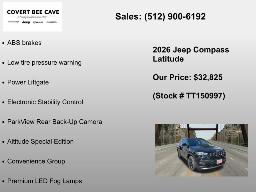 New 2026 Jeep Compass Latitude w/ Quick Order Package 29K AWD/4WD image 12
