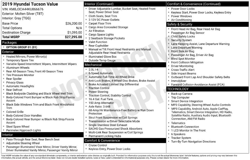 Used 2019 Hyundai Tucson Value AWD/4WD image 17