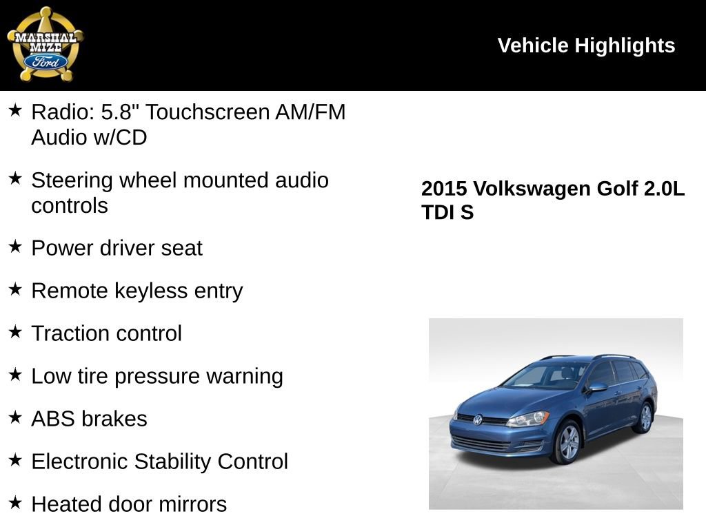 Used 2015 Volkswagen Golf TDI S image 2