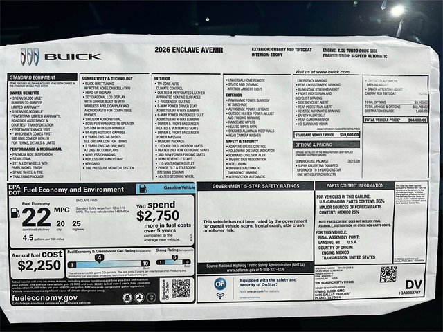New 2026 Buick Enclave Avenir w/ Super Cruise Package image 21