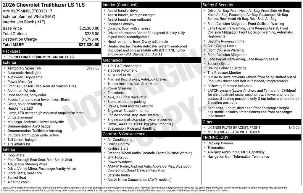 Certified 2026 Chevrolet TrailBlazer LS AWD/4WD image 39
